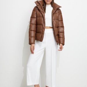 Unreal Fur Major Tom Puffer Jacket in Tan NWT